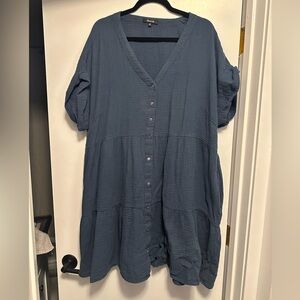 Madewell Deep Blue Button-Down Dress
